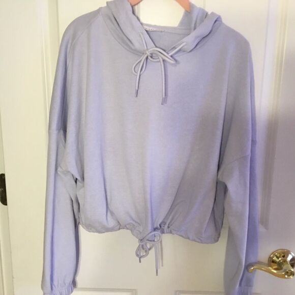 NWT. Elodie Brand Women’s Size Large Hooded Pajama Top Sky Blue - Picture 1 of 9
